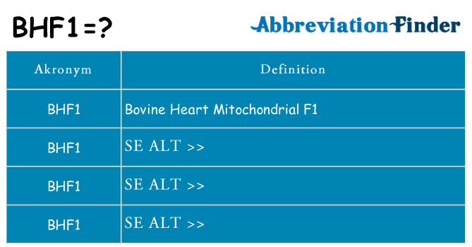 Hvad betyder bhf1 står for