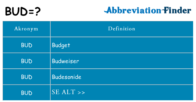 Hvad betyder bud står for