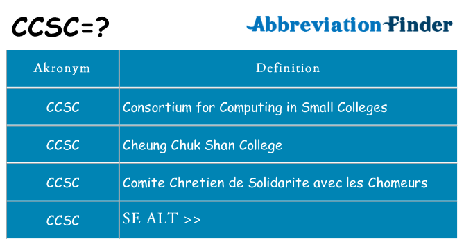 Hvad betyder ccsc står for