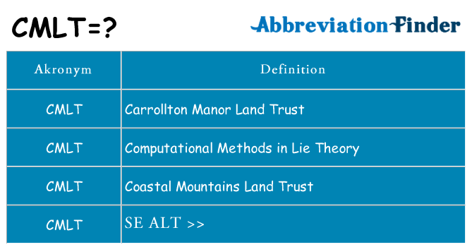 Hvad betyder cmlt står for
