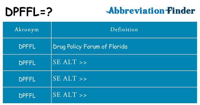 Hvad betyder dpffl står for