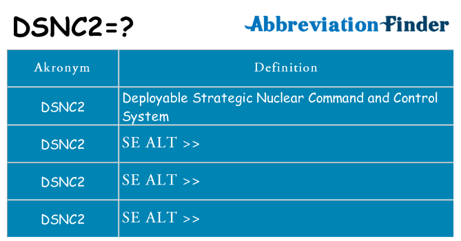 Hvad betyder dsnc2 står for