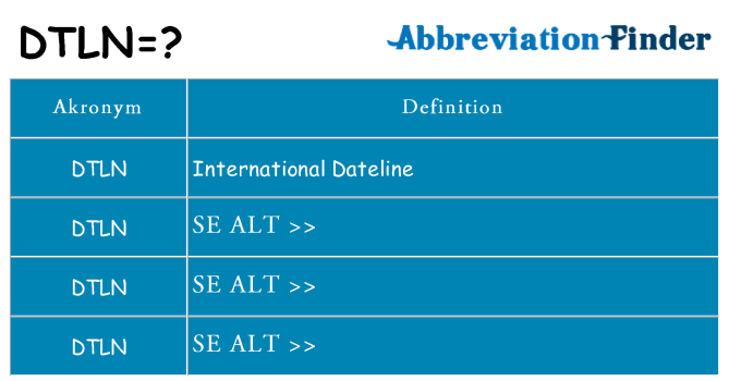 Hvad betyder dtln står for