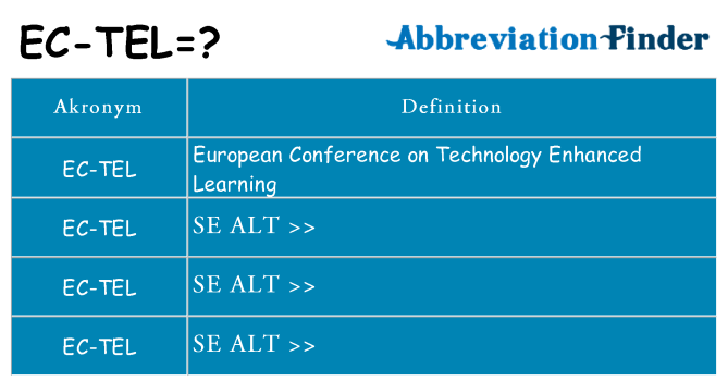 Hvad betyder ec-tel står for