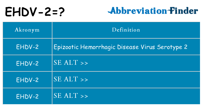 Hvad betyder ehdv-2 står for