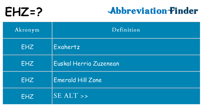 Hvad betyder ehz står for