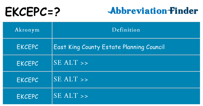 Hvad betyder ekcepc står for