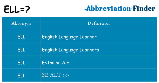 Hvad betyder ell står for