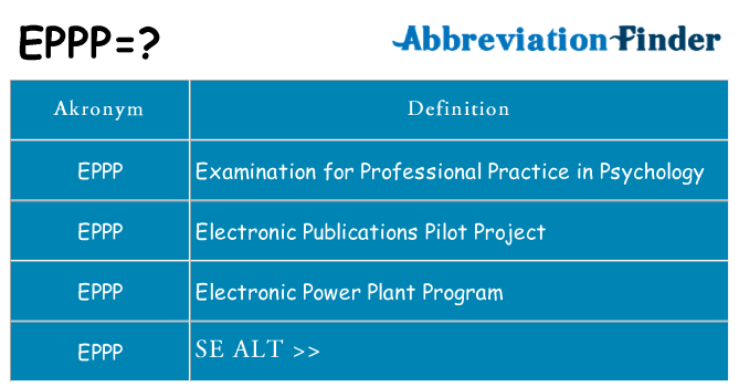 Hvad betyder eppp står for