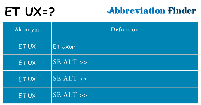 Hvad betyder et-ux står for