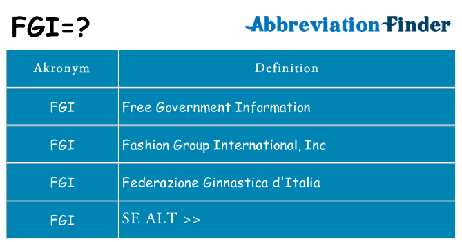 Hvad betyder fgi står for