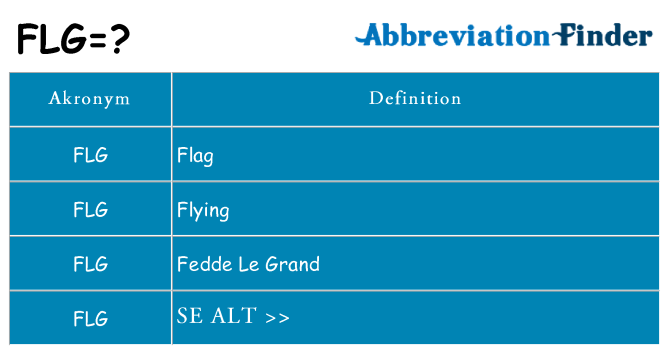 Hvad betyder flg står for
