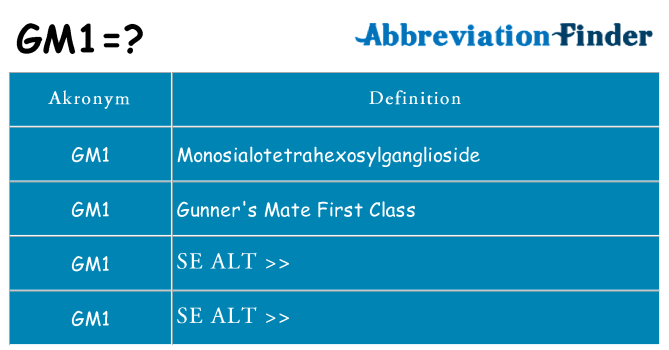 Hvad betyder gm1 står for