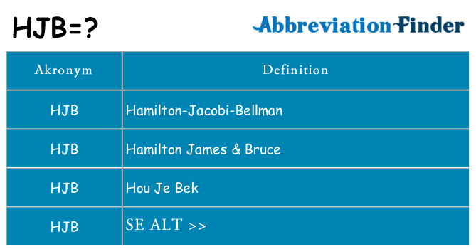 Hvad betyder hjb står for