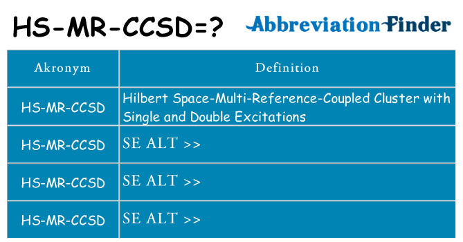 Hvad betyder hs-mr-ccsd står for