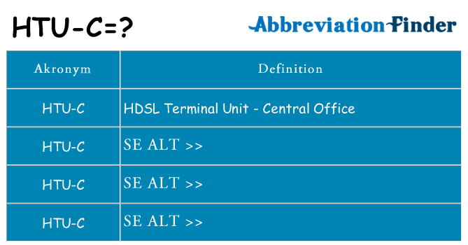 Hvad betyder htu-c står for