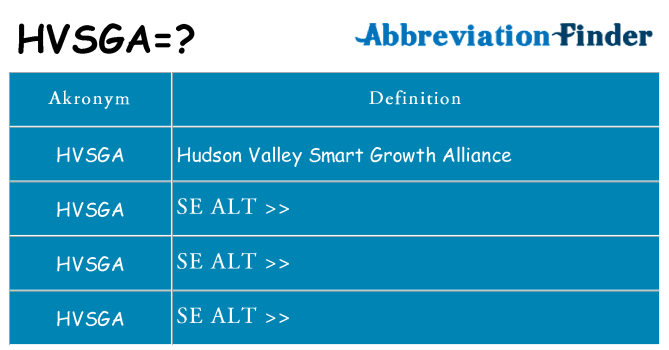 Hvad betyder hvsga står for