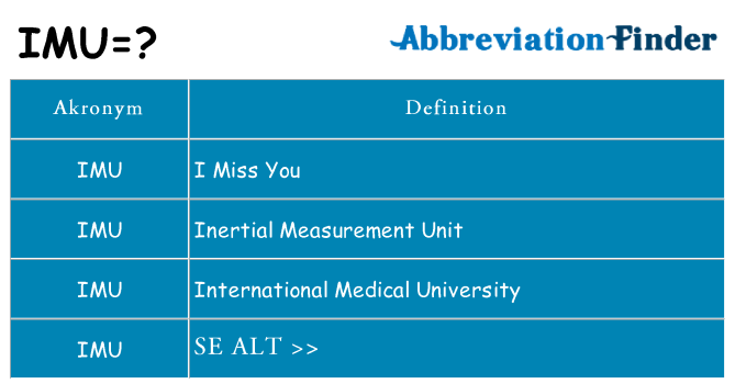 Hvad betyder imu står for