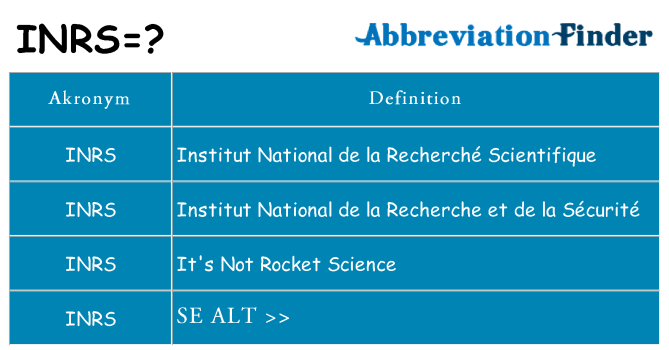 Hvad betyder inrs står for