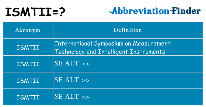 Hvad betyder ismtii står for
