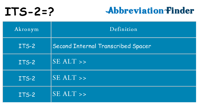 Hvad betyder its-2 står for