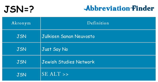 Hvad betyder jsn står for