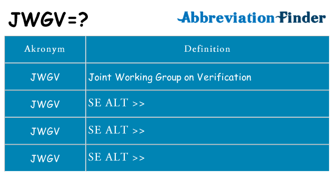 Hvad betyder jwgv står for