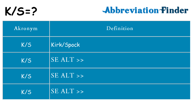 Hvad betyder ks står for