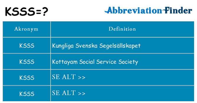 Hvad betyder ksss står for