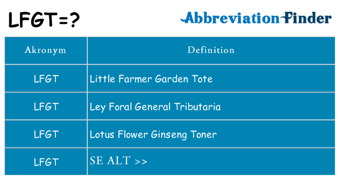 Hvad betyder lfgt står for
