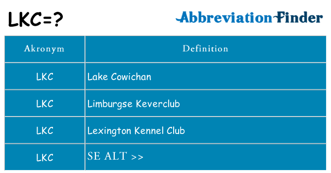 Hvad betyder lkc står for