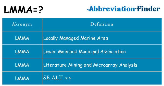 Hvad betyder lmma står for