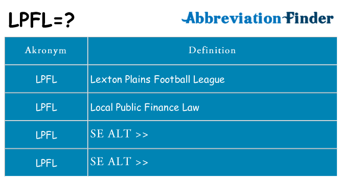 Hvad betyder lpfl står for