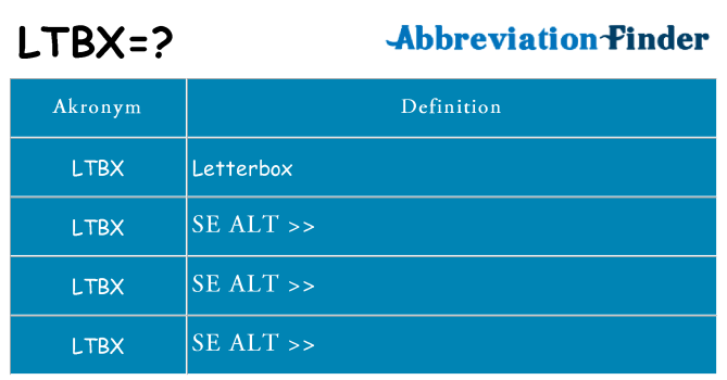 Hvad betyder ltbx står for