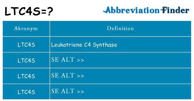 Hvad betyder ltc4s står for
