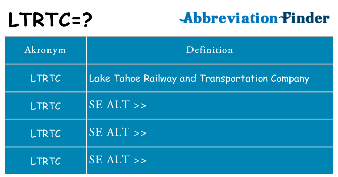 Hvad betyder ltrtc står for