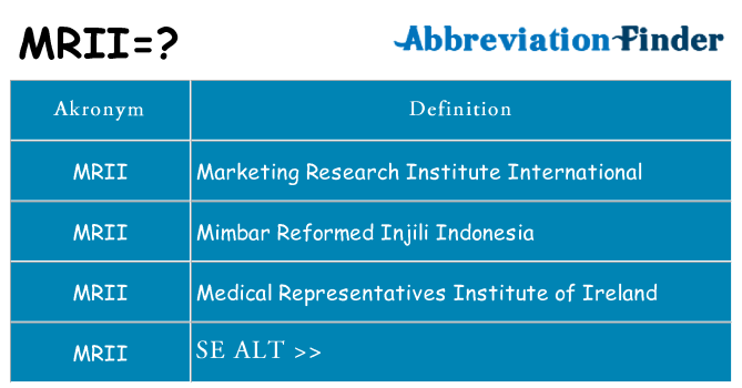 Hvad betyder mrii står for