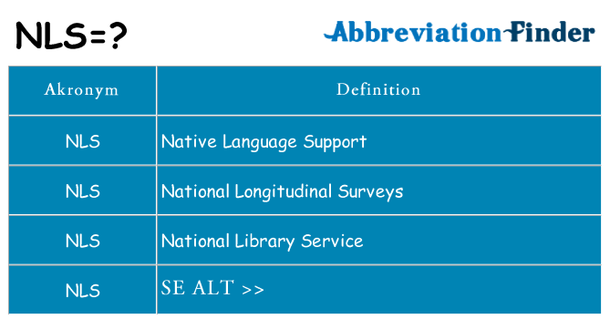 Hvad betyder nls står for