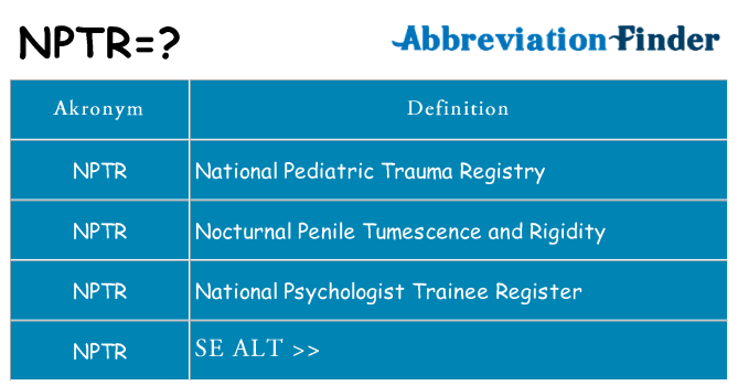 Hvad betyder nptr står for