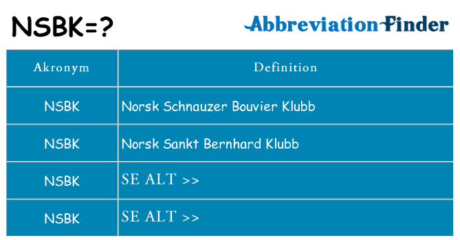 Hvad betyder nsbk står for