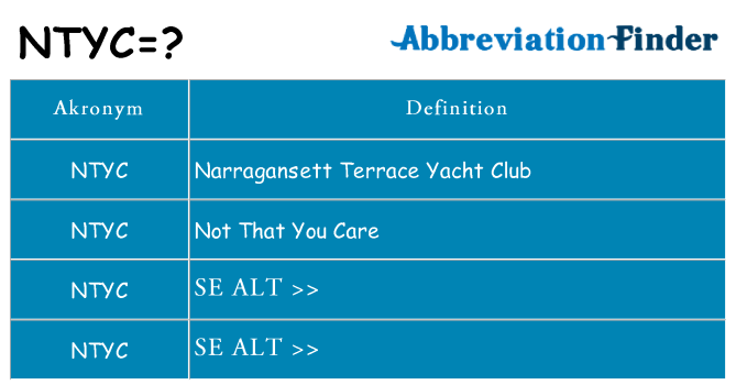 Hvad betyder ntyc står for