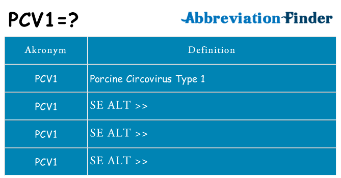 Hvad betyder pcv1 står for