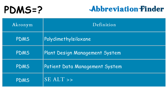 Hvad betyder pdms står for