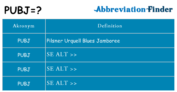 Hvad betyder pubj står for