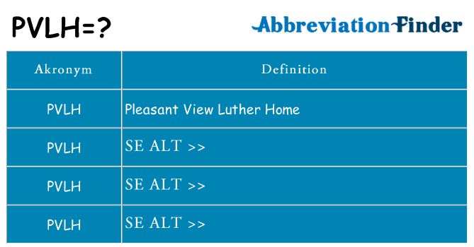 Hvad betyder pvlh står for