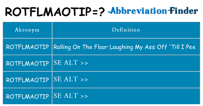 Hvad betyder rotflmaotip står for