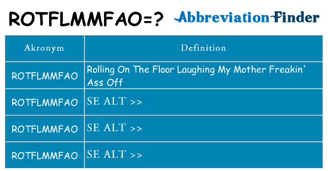 Hvad betyder rotflmmfao står for