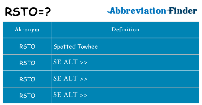 Hvad betyder rsto står for