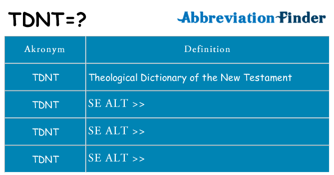Hvad betyder tdnt står for