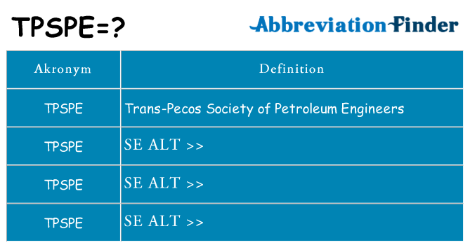 Hvad betyder tpspe står for
